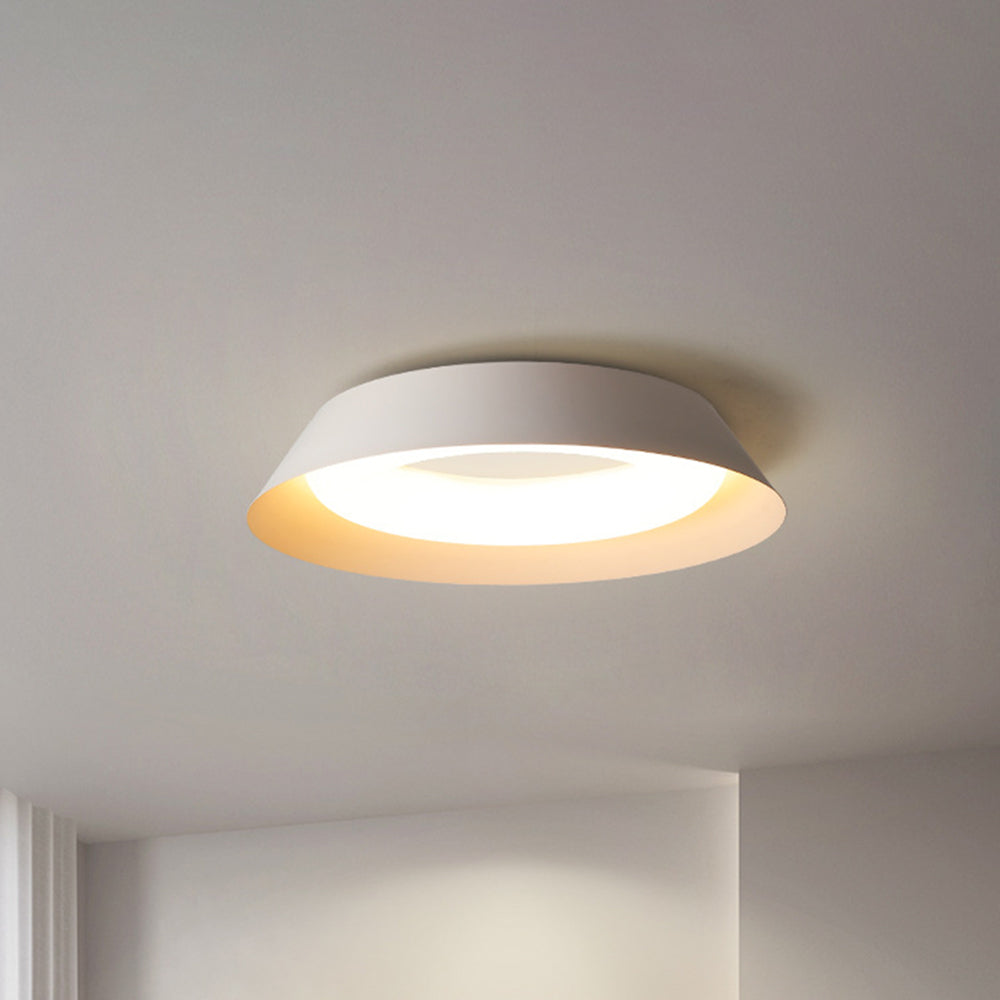 Nordic White Flush Mount Ceiling Light With Acrylic Shade Metal