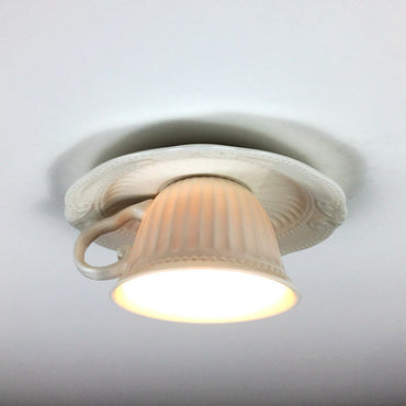Flush Mount Ceiling Light For Bedroom Ceramic Teacup
