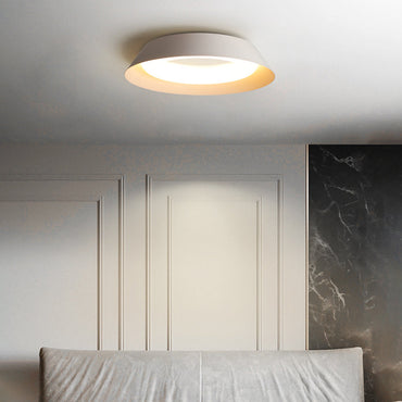 Nordic White Flush Mount Ceiling Light With Acrylic Shade Metal