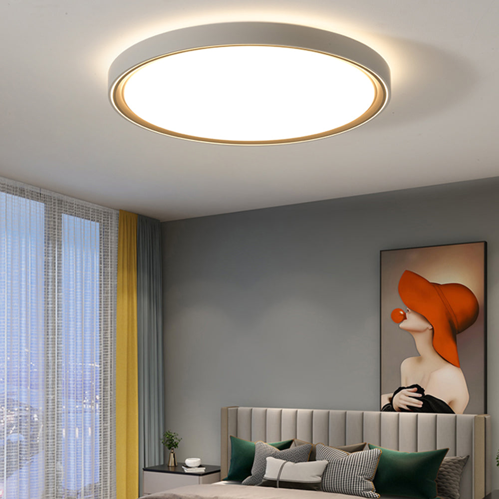 Metal Flush Mount Ceiling Light Round Square Gold Minimalist