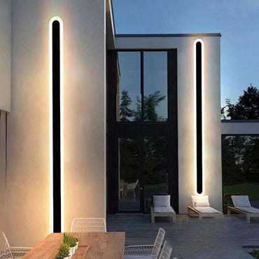 Waterproof Outdoor Minimalist Linear Oval Wall Light