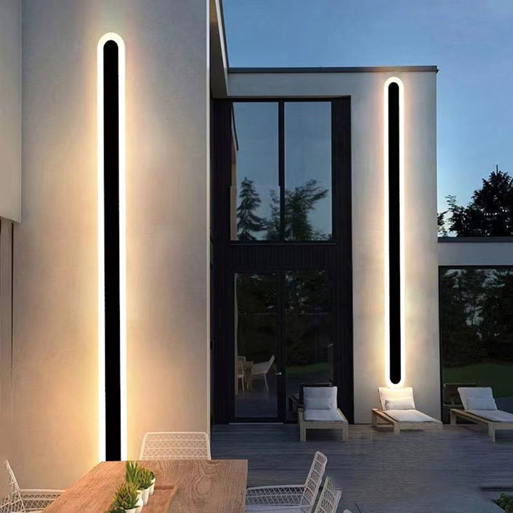 Waterproof Outdoor Minimalist Linear Oval Wall Light
