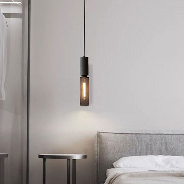 Concrete Top Industrial Cylindrical Pendant Light