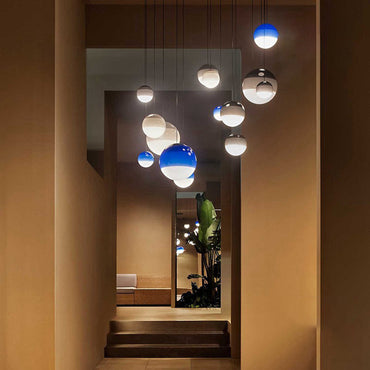 Vibrant Living Rooms Colorful Glass Pendant Light