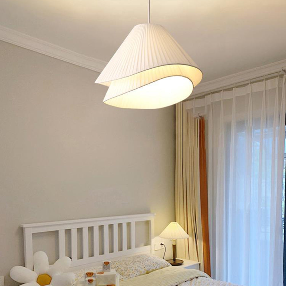 Soft Glow LED Pendant Light With Layered Fabric