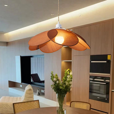 Warm Glow Elegant Fabric Flower Pendant Lamp