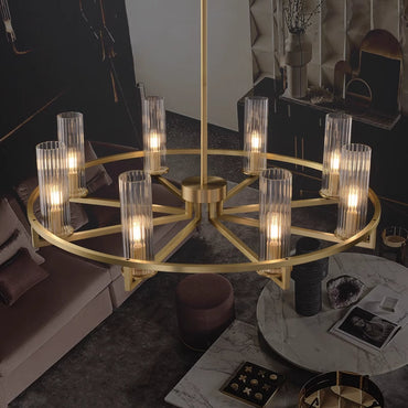 Pendant Light With Warm Glow In Modern Glass And Metal
