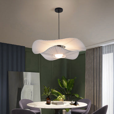 Suspension Nordique Pendante Moderne en Métal et Tissu Blanc
