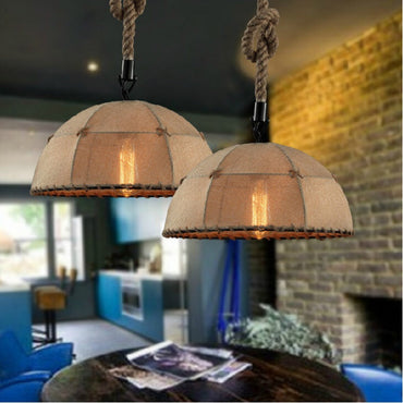 Industrial Metal Rope Accents With LED Pendant Light