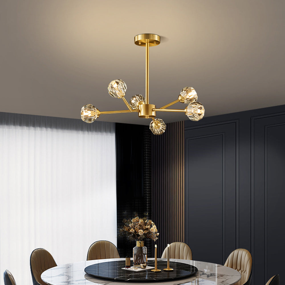 Crystal Shade Gold Metal Pendant Light