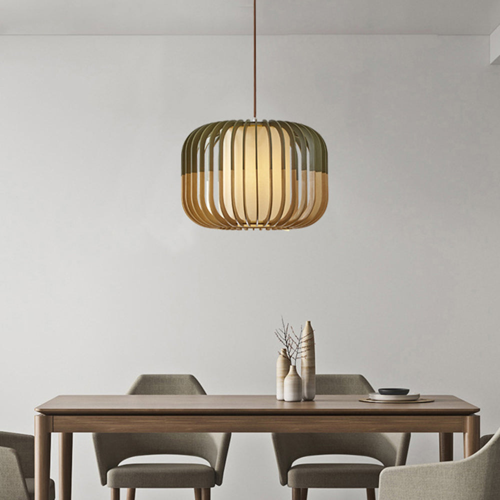 Adjustable Three Color Ambiance Wood Pendant Light