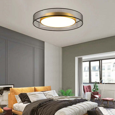 Gold Copper Finish Nordic Round LED Flush Mount Ceiling Light