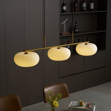 Warm Glow And Three Shades Cream Glass Pendant Light