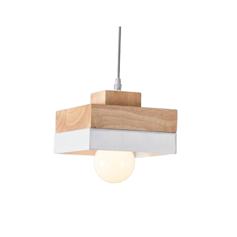 Wooden Minimalist Geometric Light Pendant For Living Rooms