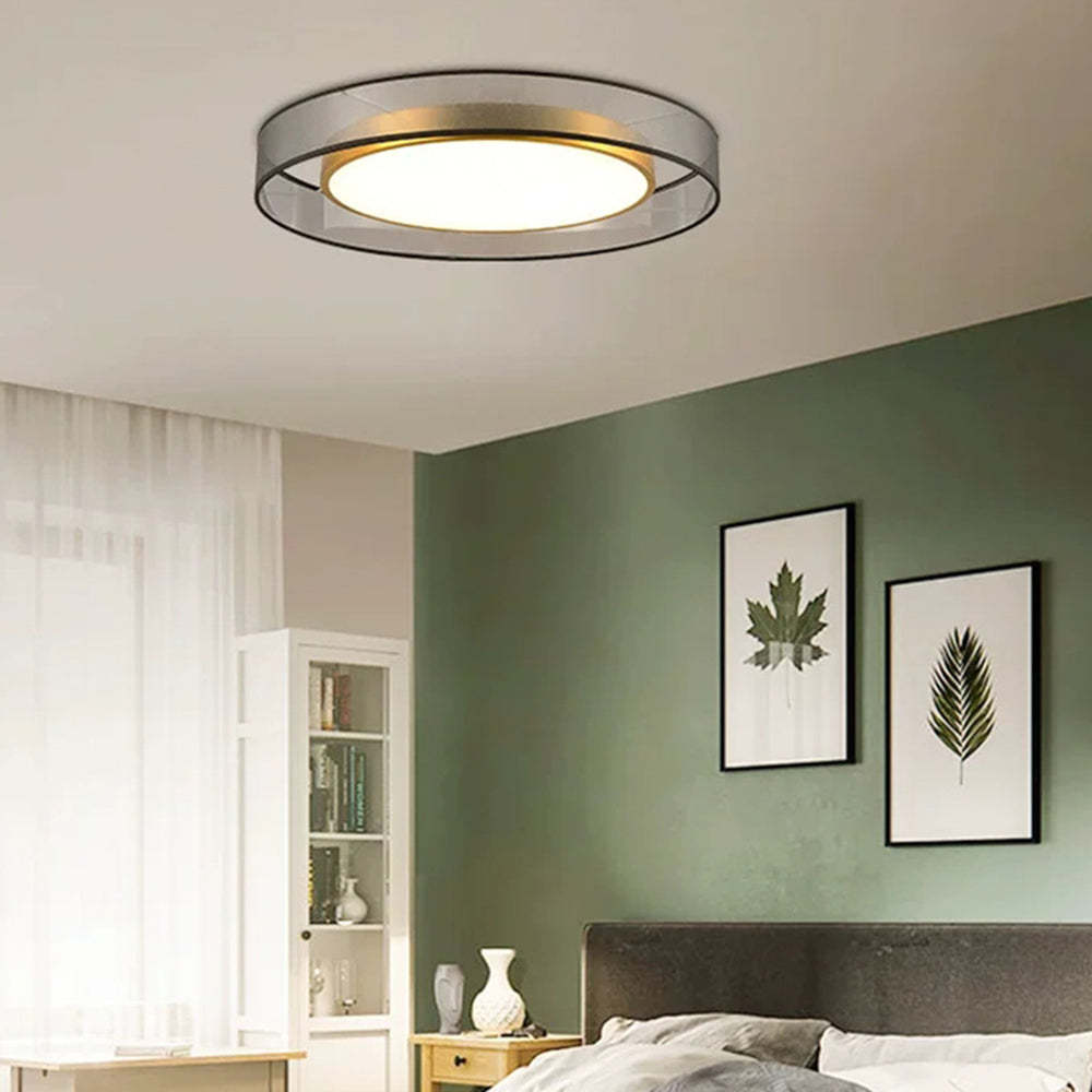 Gold Copper Finish Nordic Round LED Flush Mount Ceiling Light