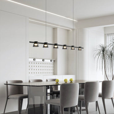 Modern Black Linear Metal Pendant Light For Ambient Lighting