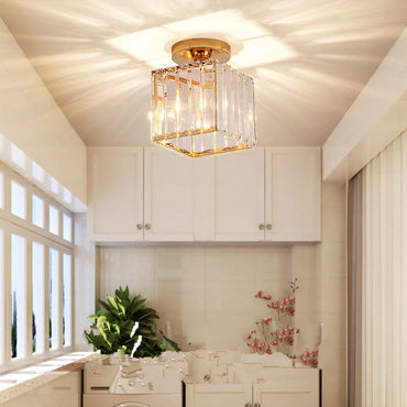 Three Colour Temperatures Crystal Metal Flush Mount Ceiling Light