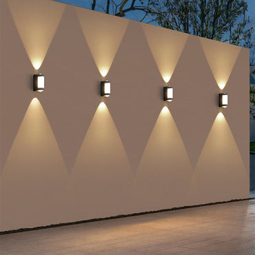White And Black Nordic Dual Head Up And Down Outdoor Wall Light