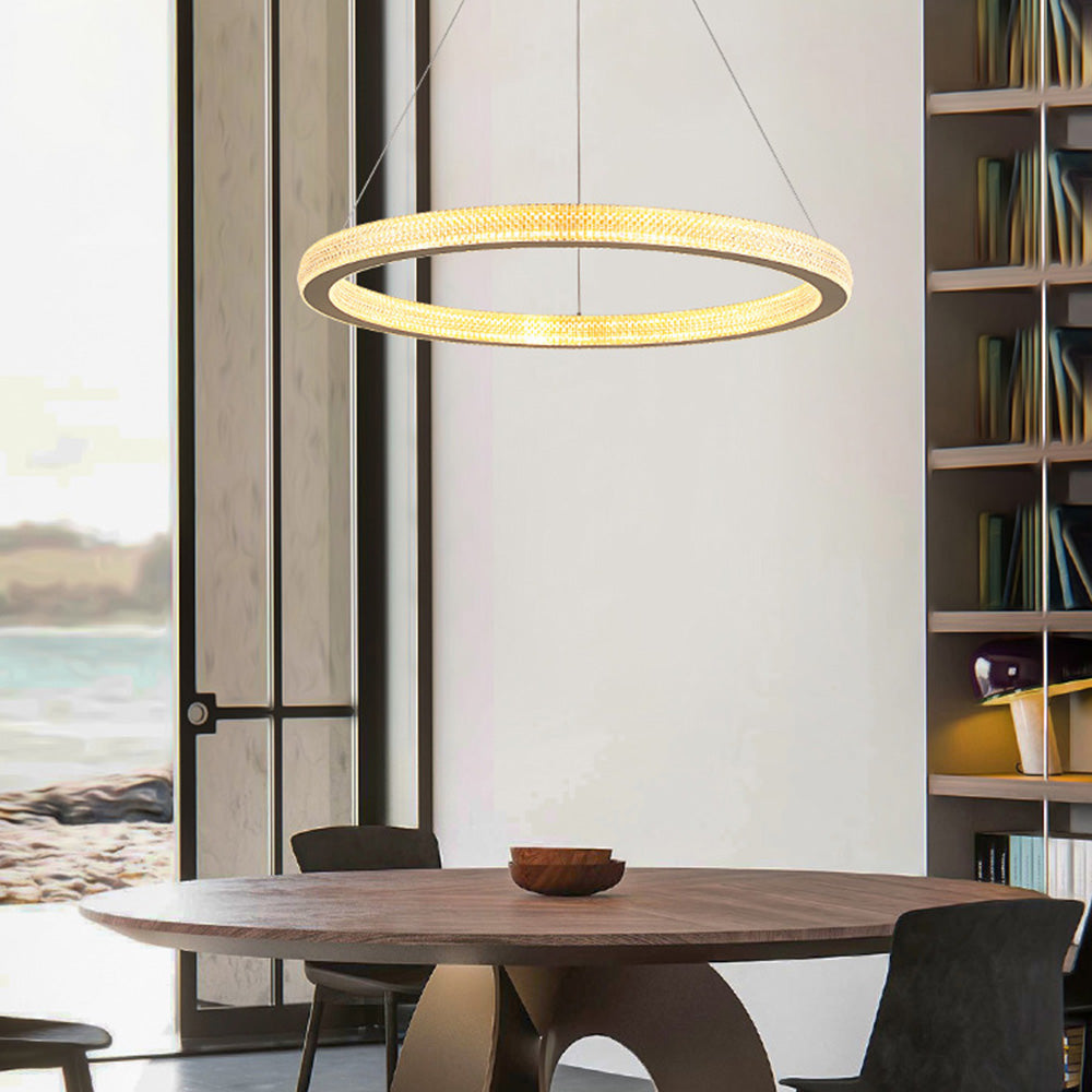 Pendant Light Ring Contemporary Gold For Room Living