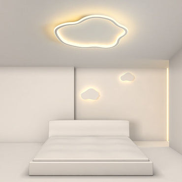 Contemporary Metal Flush Mount Ceiling Light White And Black NovaGlow