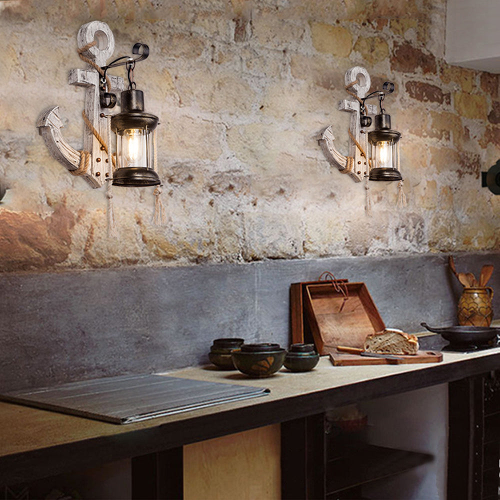 Wood And Metal Wall Sconce Heritage Lantern