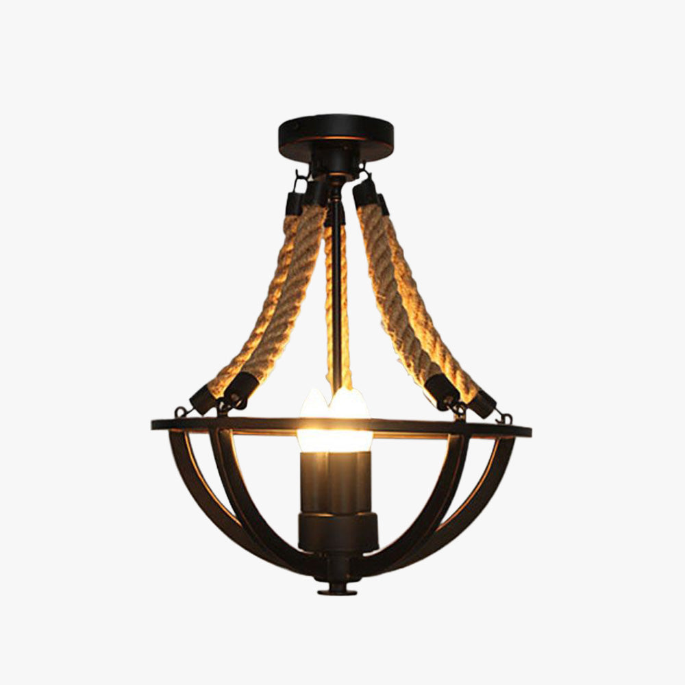 Pendant Lamp Swag Rustic Vintage Black Elegant Adds Charm