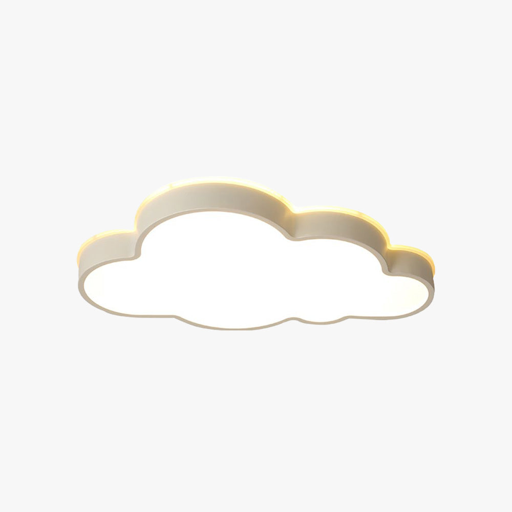 White Metal Modern Flush Mount Ceiling Light Cloud Inspired