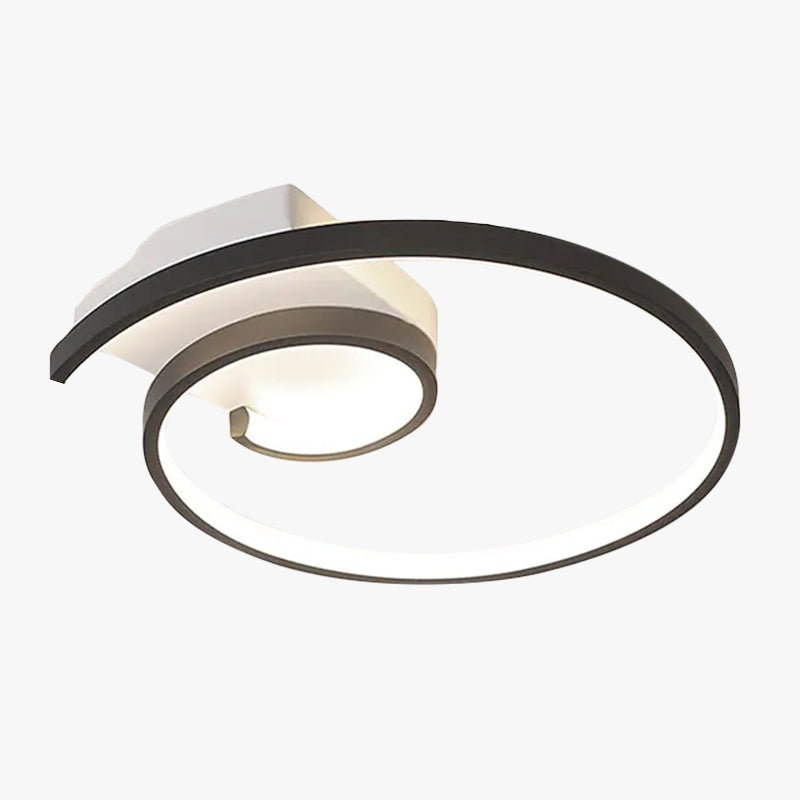 Matte Black Or White Finish Metal Ceiling Light Modern Spiral
