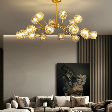 Crystal Shade Gold Metal Pendant Light