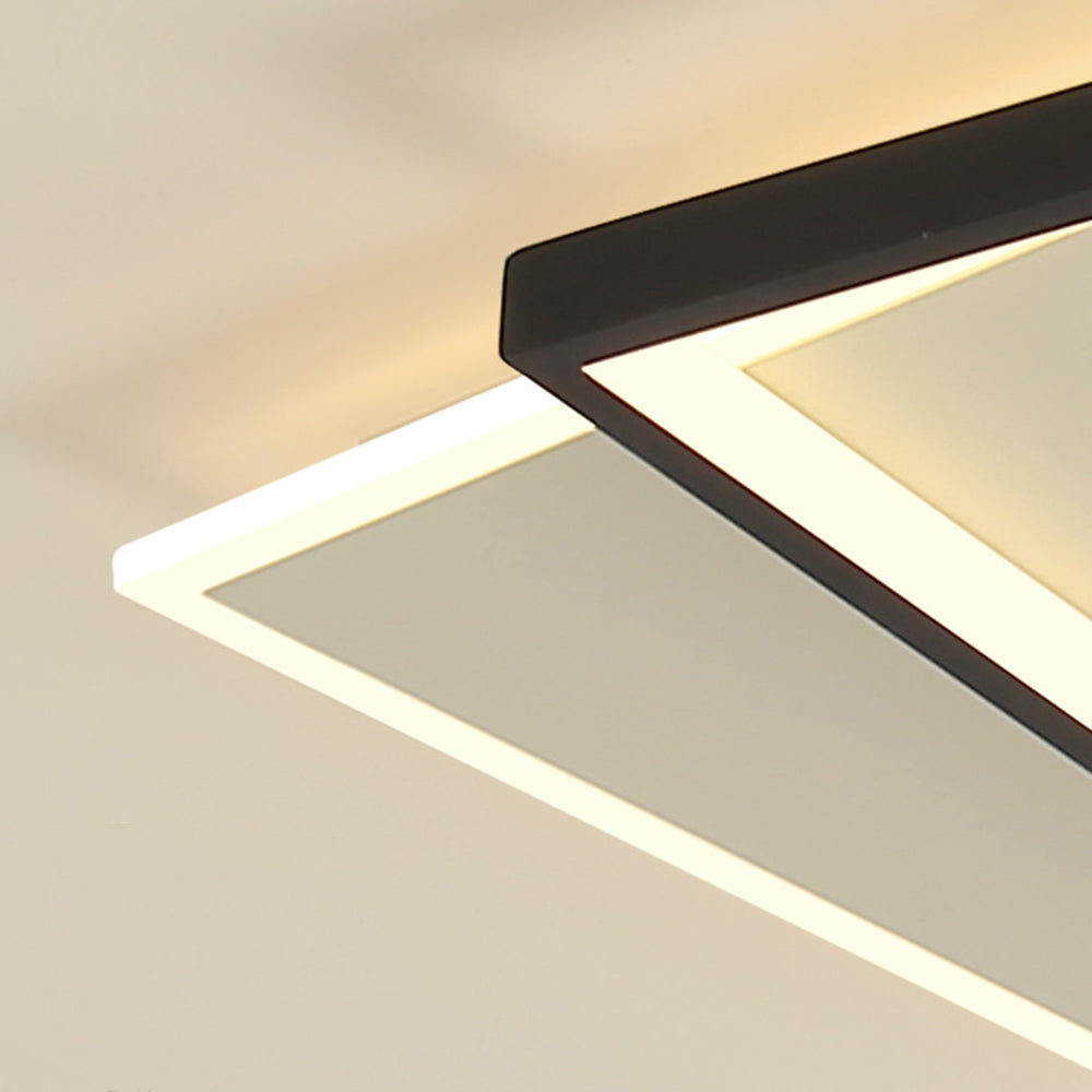 Square Or Round Black And White Premium Flush Mount Ceiling Light