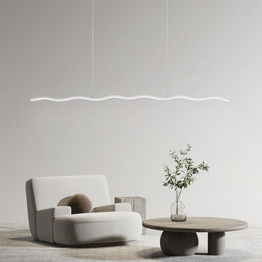 Modern Black And White Linear Wave Pendant Light
