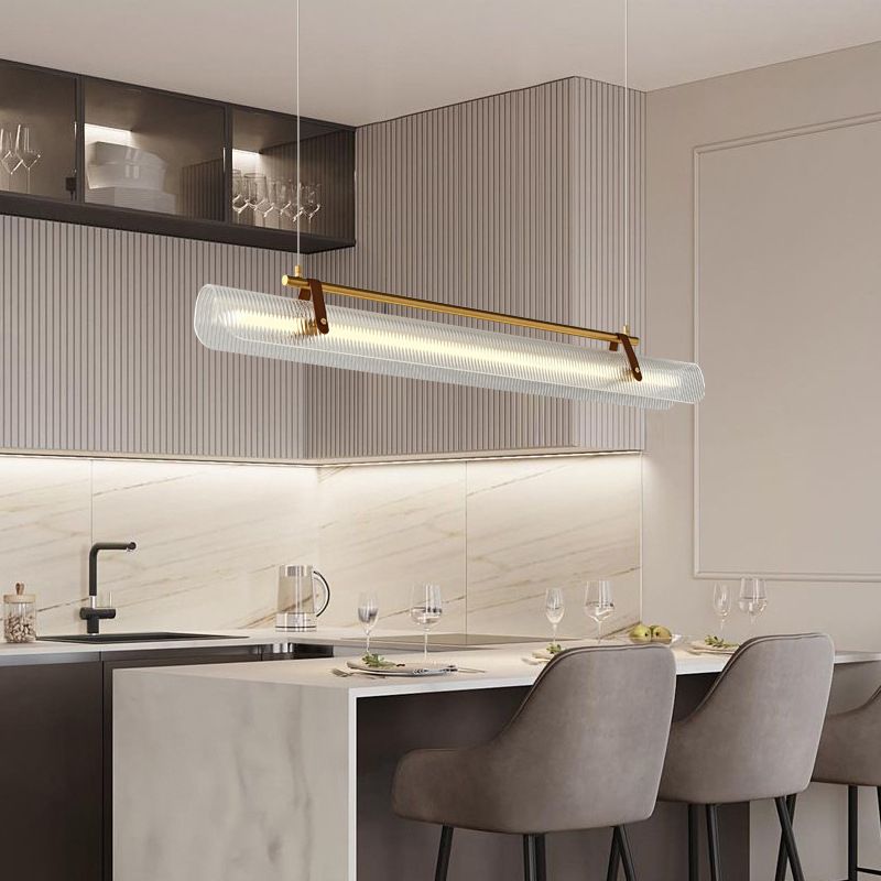 Gold And Black Linear Pendant Light For Ambience