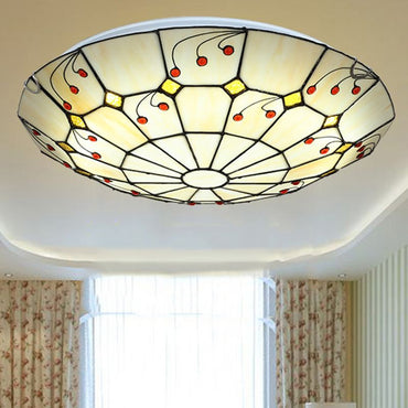 Glass Flush Mount Rustic Ceiling Light For Kitchen