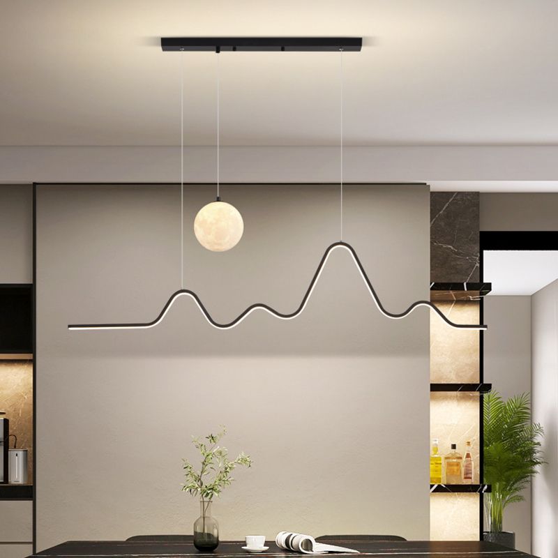 Metal Pendant Light Wavy Minimalist for Dining Rooms