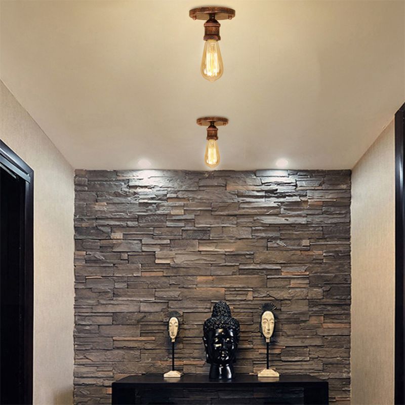 Semi Flush Retro Metal Bulb Ceiling Light Aurora