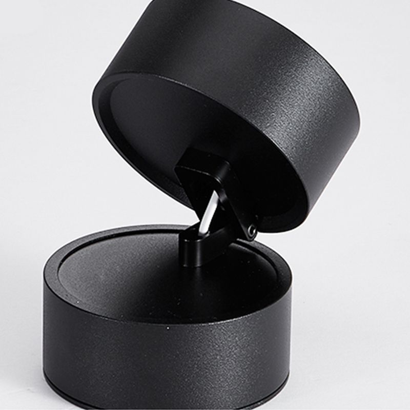 Black And White Cylindrical Flush Mount Ceiling Light For Hallway