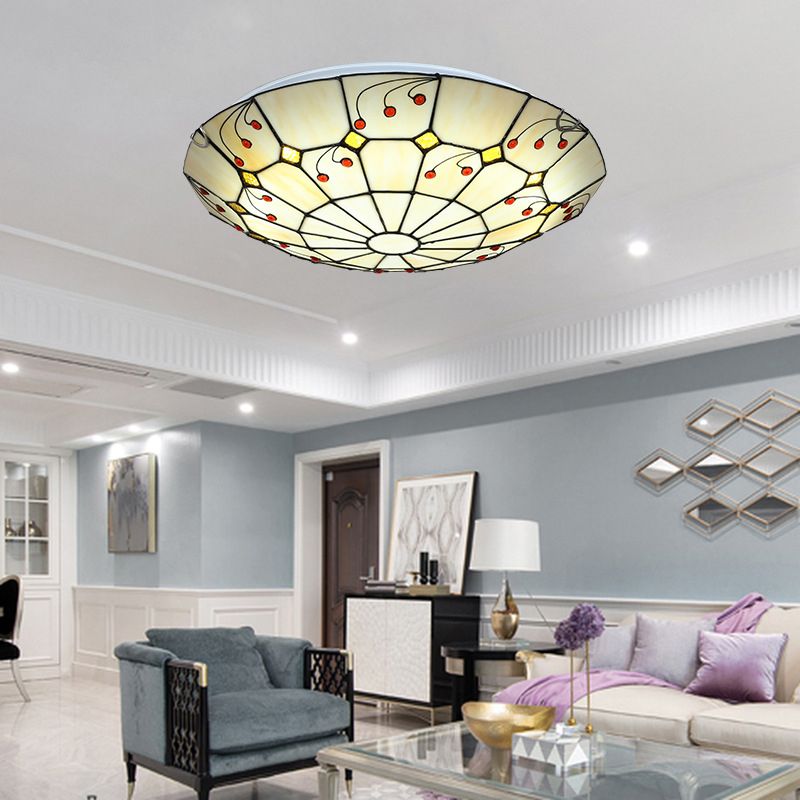 Glass Flush Mount Rustic Ceiling Light For Kitchen