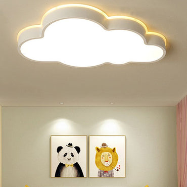 White Metal Modern Flush Mount Ceiling Light Cloud Inspired