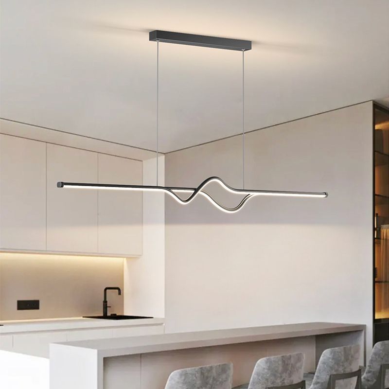 Rust Resistant Metal Finish Modern Linear Pendant Light