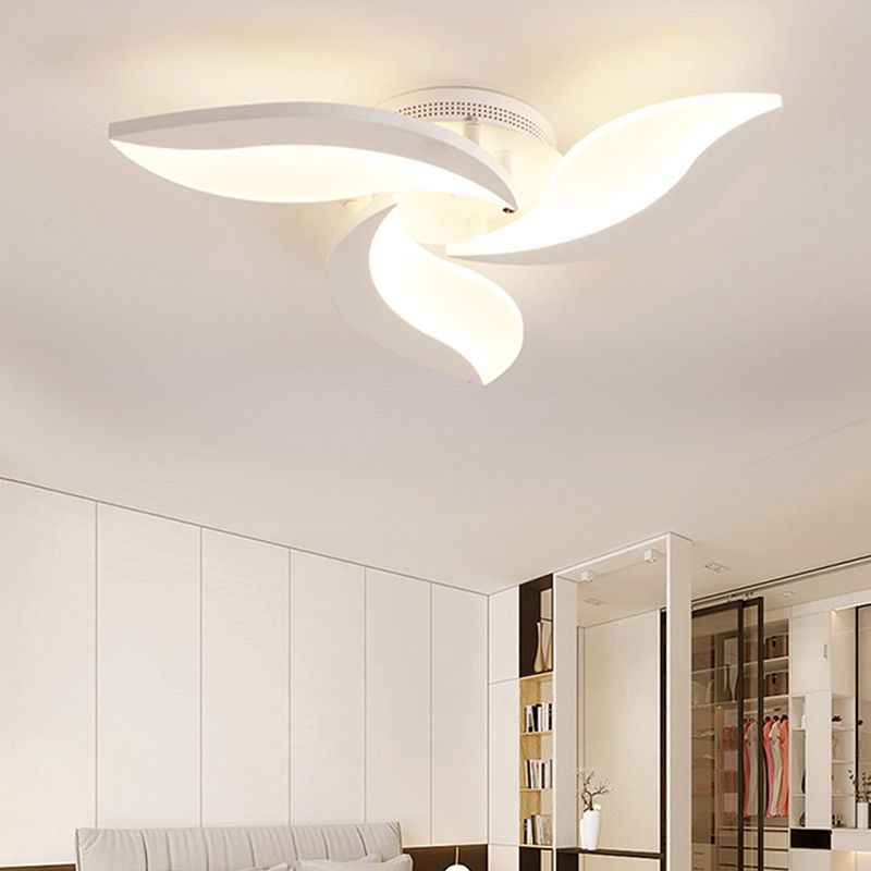 Living Room Ceiling Light Mount Flush Acrylic Deco Art Floral White