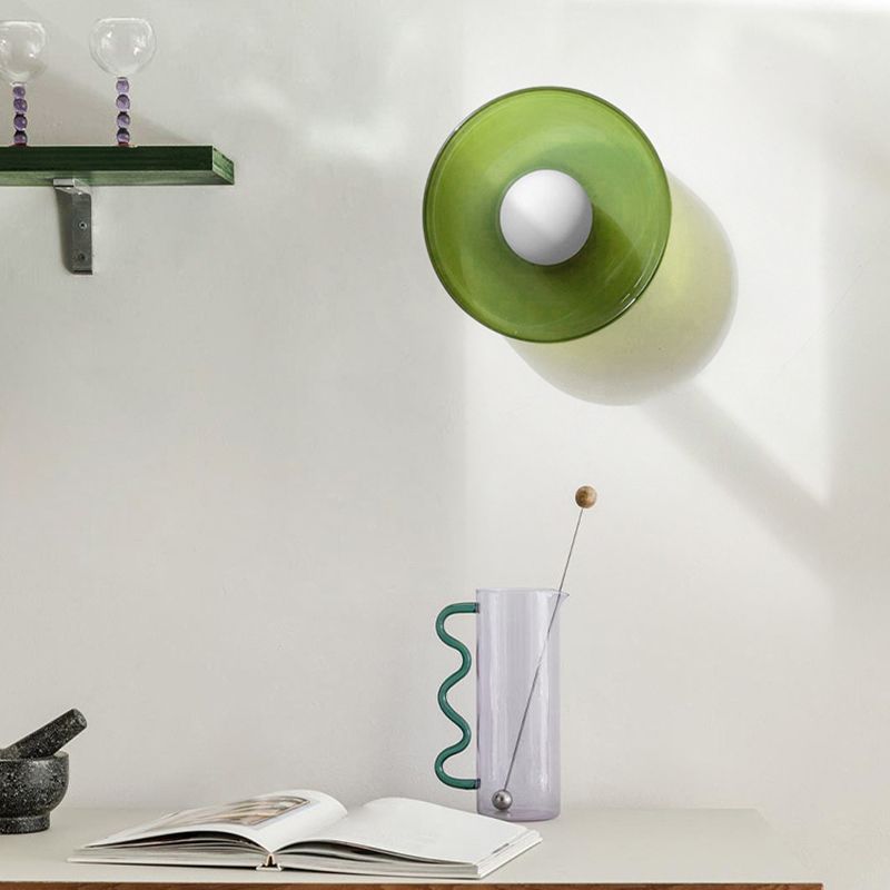 Glass Drum Ceiling Light With Metal Frame Elegant