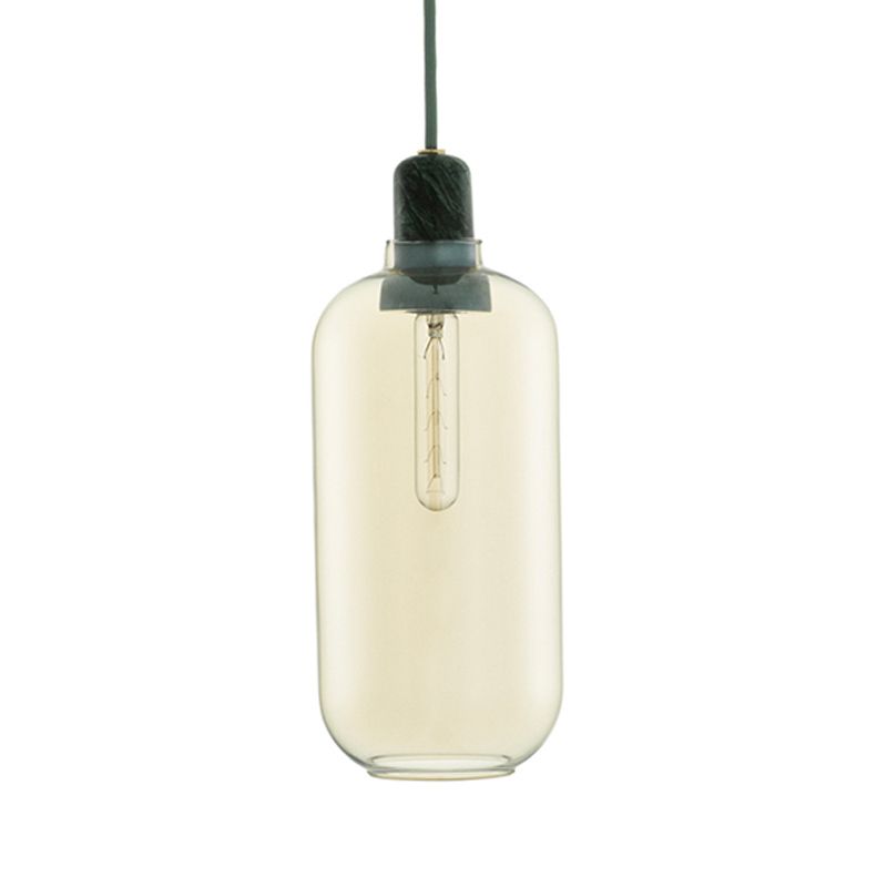 Pendant Light With Marble Glass Finish Cylinder