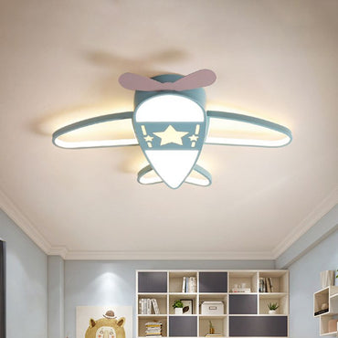 Metal And Acrylic Airplane Shaped Flush Mount Ceiling Light