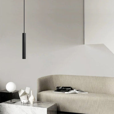 Modern Homes Sleek Black Cylinder Pendant Lamp