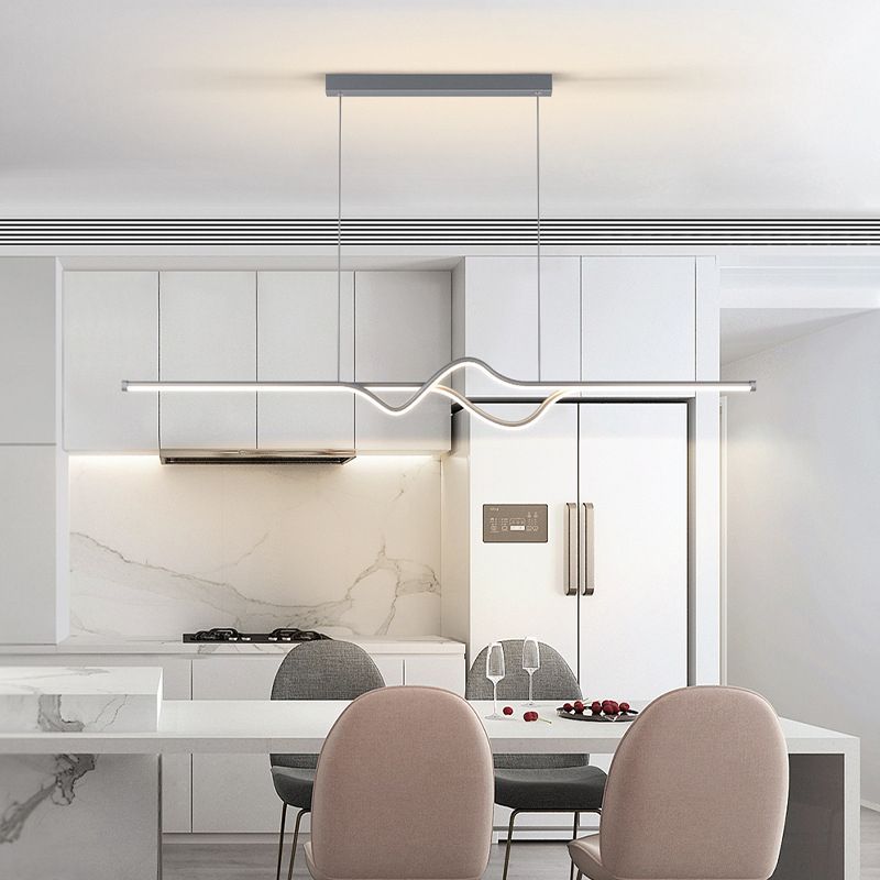 Rust Resistant Metal Finish Modern Linear Pendant Light