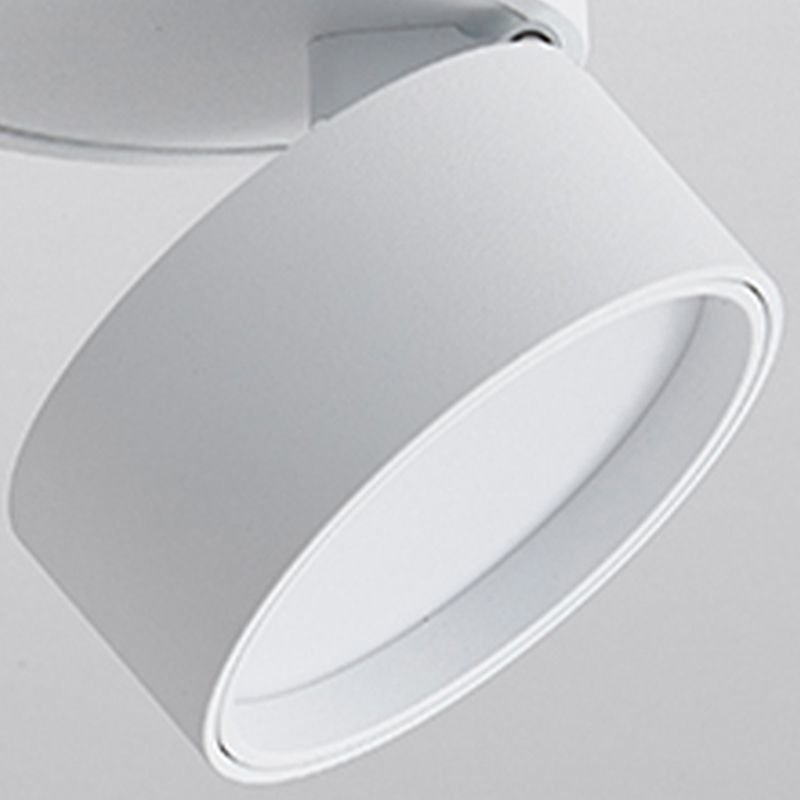 Black And White Cylindrical Flush Mount Ceiling Light For Hallway