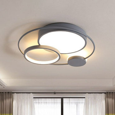 Black And White Two Tone Circular LED Flush Mount Ceiling Light