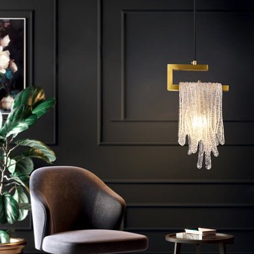 Crystal Accents Gold Jelly Pendant Light