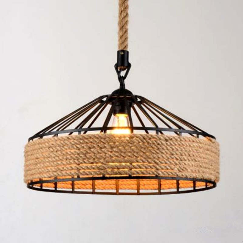 Industrial Black Timeless Pendant Rope Light