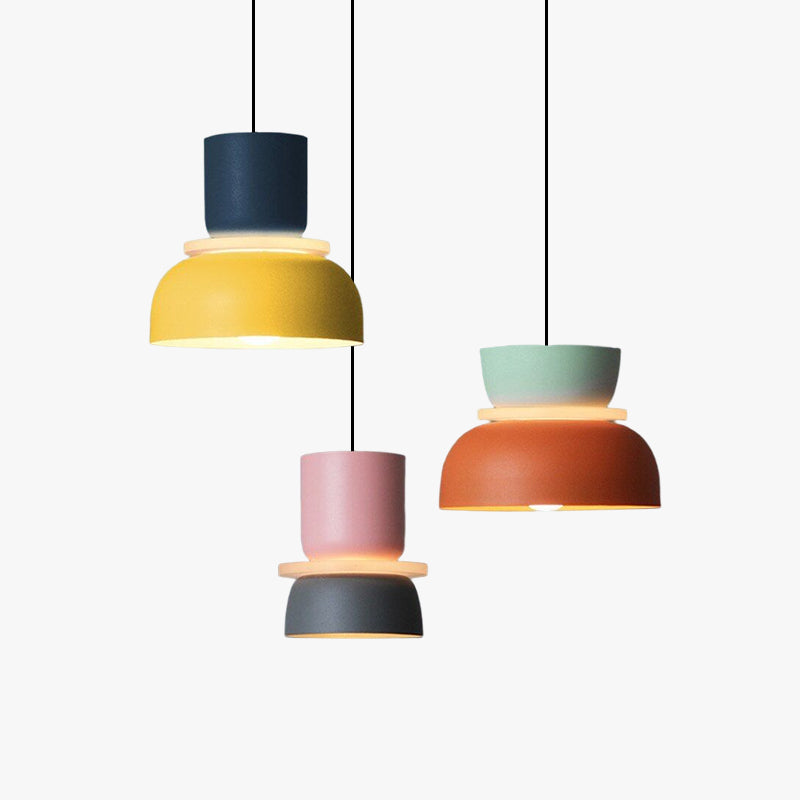 Industrial Two Tone Pendant Light With Colorful Glow
